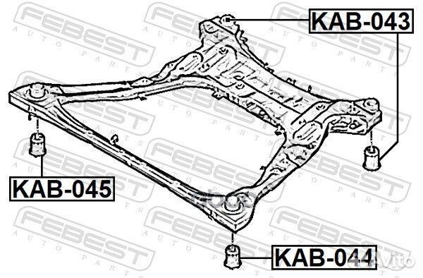 Сайлентблок подрамника задний KAB043 Febest