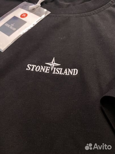 Футболка Stone Island black tight cut noble color