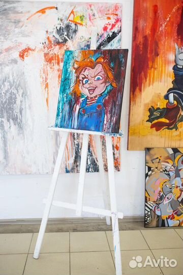 Картина акрилом «Кукла Чакки»