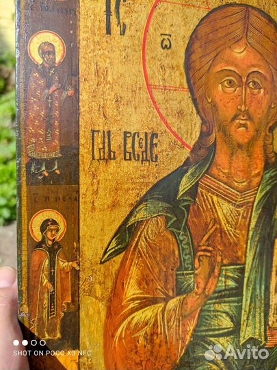 Старинная икона Господь Вседержитель 19 век