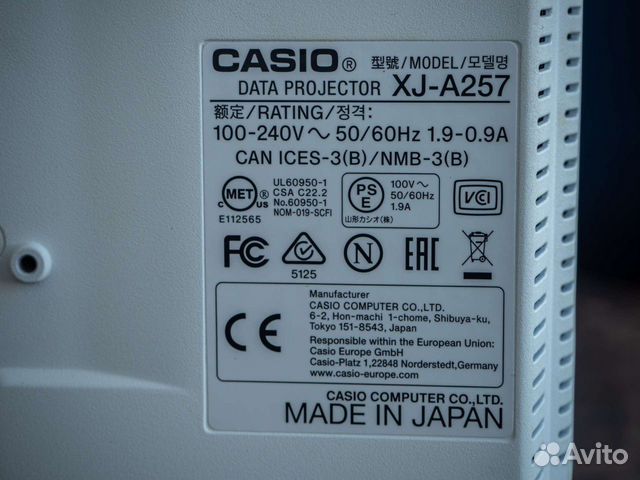 Лазерный DLP проектор casio XJ-A257 (85ч)как новый объявление продам