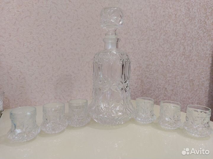 Графин-штоф, 6 стопок.Полный набор. Раритет