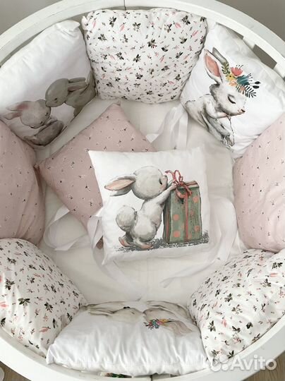 Бортики, комплект в кроватку + кокон