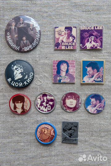 Значки рок СССР, Высоцкий, Цой, Брюс Ли