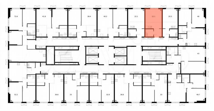 Квартира-студия, 22,1 м², 7/33 эт.