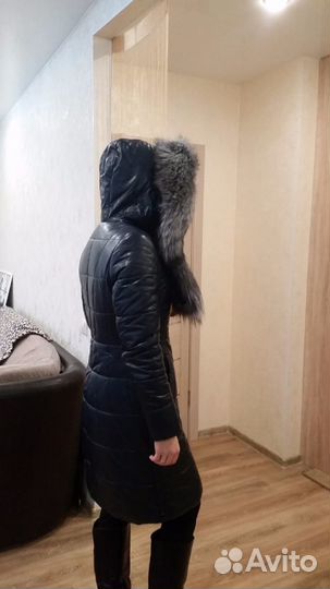 Кожаный пухових с мехом чернобурки