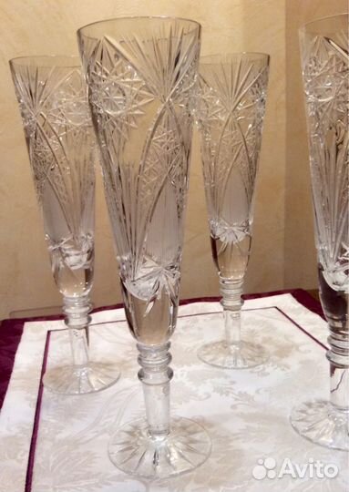 Хрустальные фужеры для шампанского 