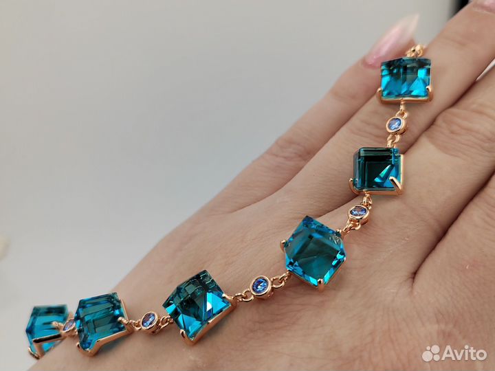 Swarovski браслет, покрытие золото