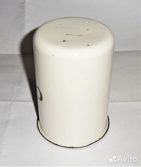 Винтажная эмалированная банка для соли СССР