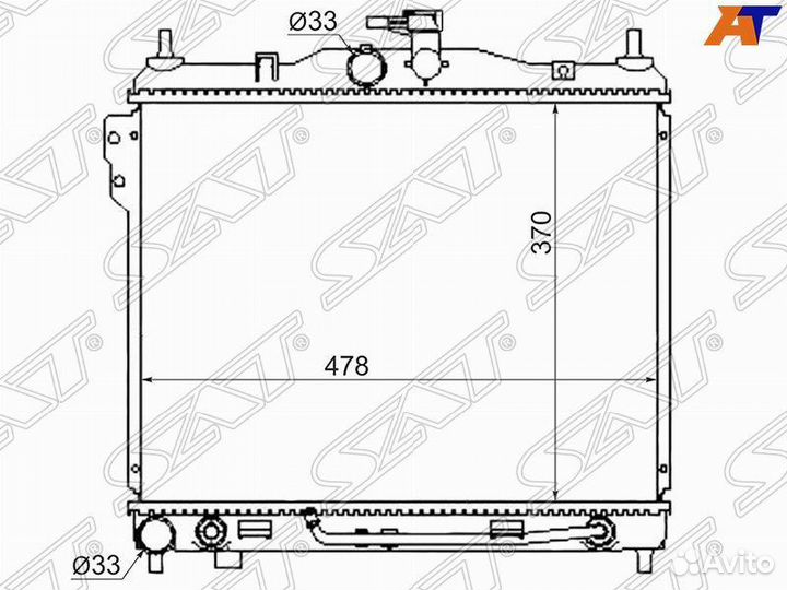 Радиатор охлаждения Хендай Гетц 02- АКПП