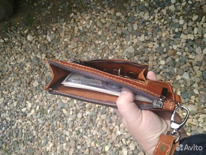 Кошелек из натуральной кожи ручной работы