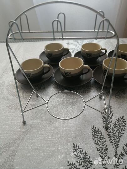 Набор чашек для кофе. Подставка для губки