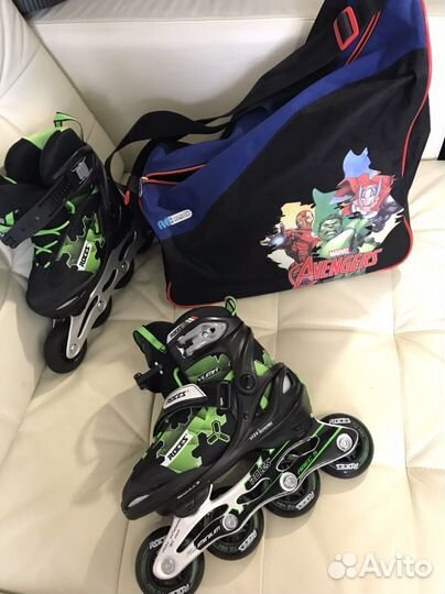 Ролики детские раздвижные размер 30-35 с сумкой