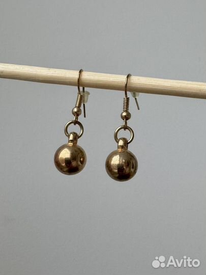 Сережки золотые шарики бесплатно