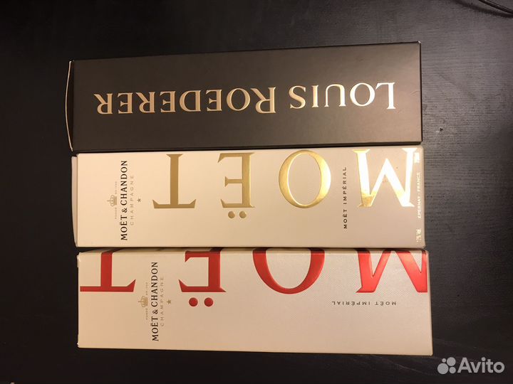 Коробки Moet, Louis Roderer, Lanson (шамп) пустые