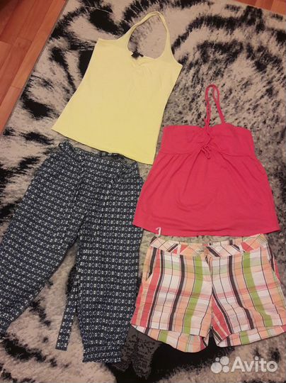 Пакет вещей женских 44-46 и две пары обуви