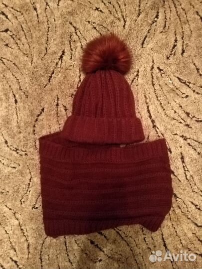 Комплект шапка и снуд женский