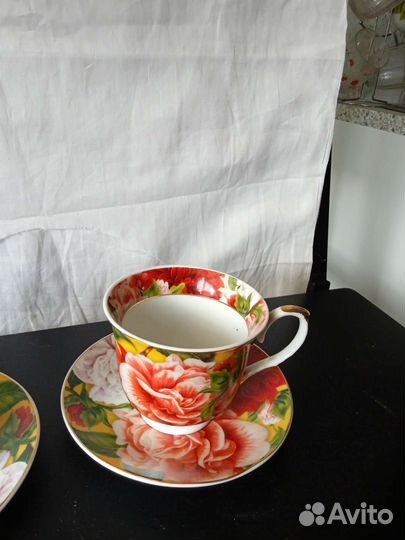 Чашка с блюдцем фарфор