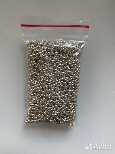 Бисер серебро