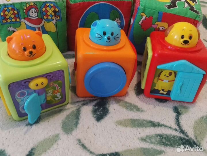 Развивающие кубики baby go пирамидка + мякиши 6 шт