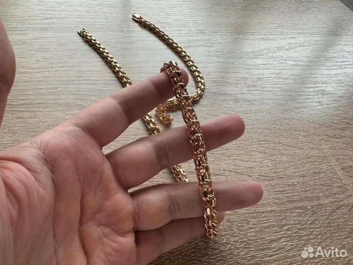 Цепь Бисмарк. Крафтовое золото 585