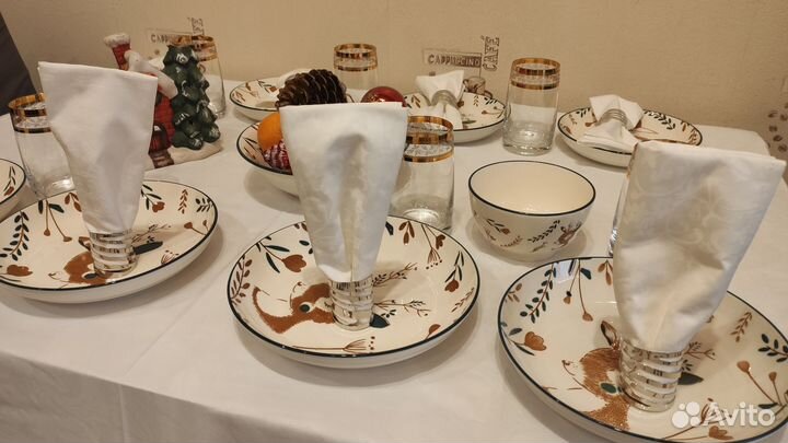 Салфетки сервировочные хлопковые льняные