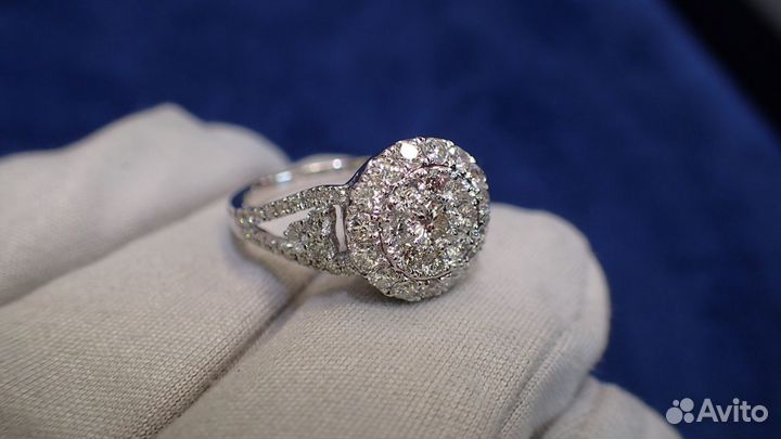 Золотое кольцо с бриллиантами 1.20 карат