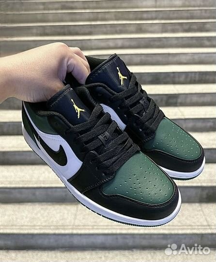 Кроссовки Nike Air Jordan 1 Low Green Toe Оригинал