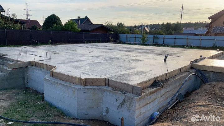 Фундамент Отмостки Цоколь Бетонные работы Бригада