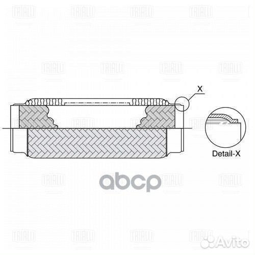 Гофра глушителя 60x250 InnerBraid (нерж. сталь)