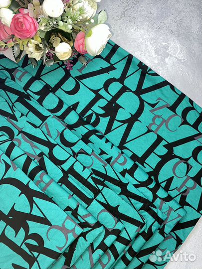 Ткань трикотаж кулирка с набивкой