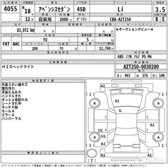 Петли крышки багажника Toyota Avensis AZT250