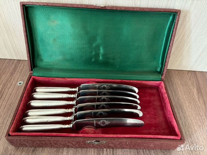 Серебряные кухонные десертные ножи Sheffield.сереб