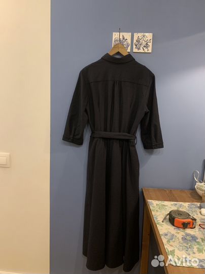 Платье рубашка на поясе е в мелкую клеточку