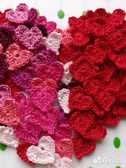 Вязаные сердечки