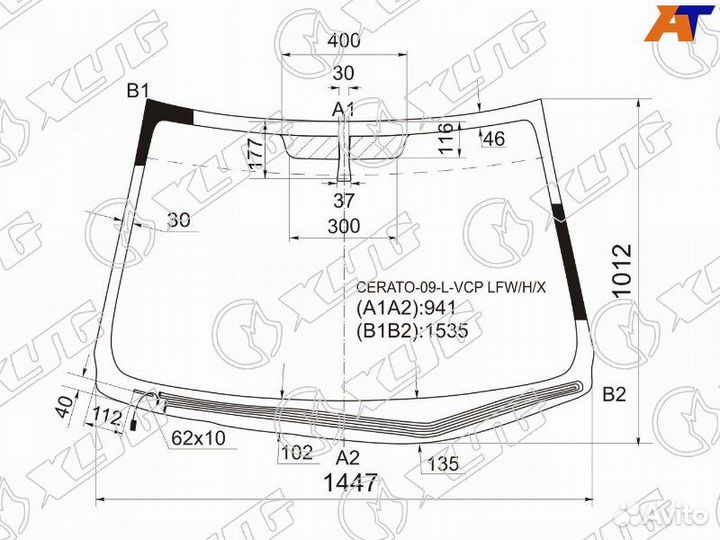 Лобовое стекло на Kia Cerato 08-13г