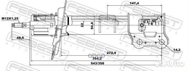 Амортизатор передний правый febest 12660597FR 1