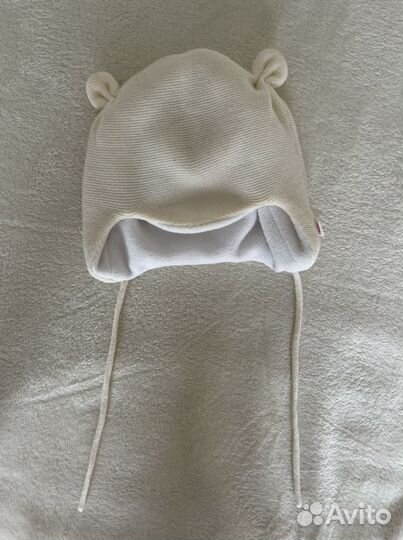 Шапка-бини Reima шерстяная, белый