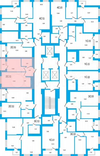 2-к. квартира, 41,9 м², 13/22 эт.