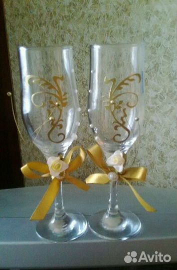 Бокалы свадебные новые