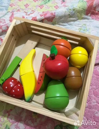 Развивающие Деревянные игрушки Монтессори овощи