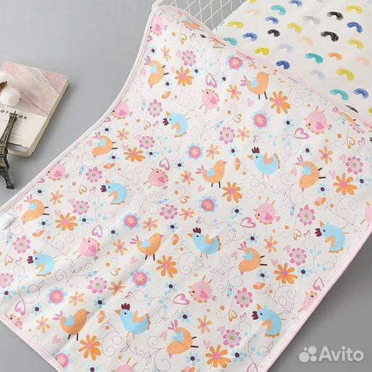 Двусторонние впитывающие пеленки фланель/бамбук