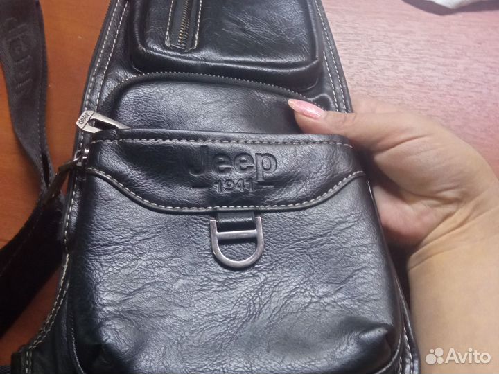 Сумка мужская натуральная кожа через плечо