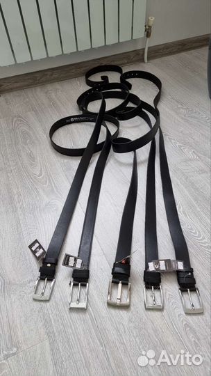 Мужской кожаный ремень новый, длинный, 180 см