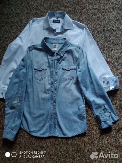 Рубашка для школы на мальчика 12-13 лет