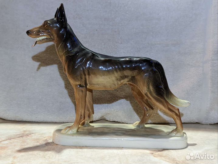 Собака статуэтка антиквариат немецкий фарфор