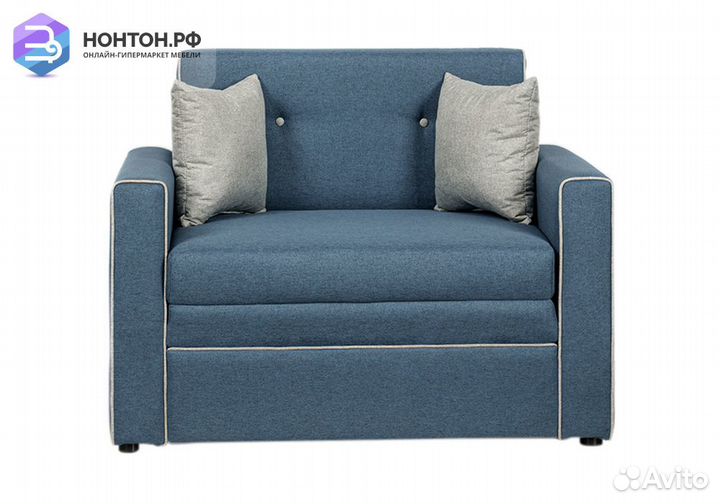 Кресло выкатное Найс светло-синее / светло-серое