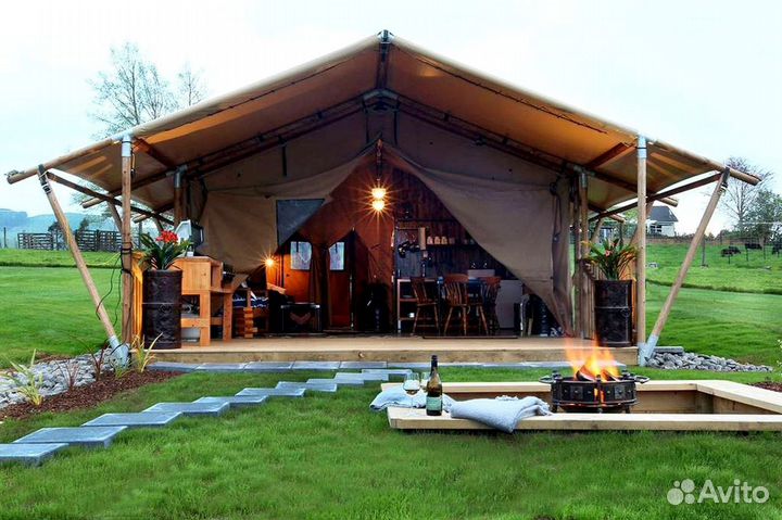 Кемпинговая сафари-палатка 4x4 в каркасе 4x4