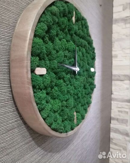 Стабилизированный мох часы