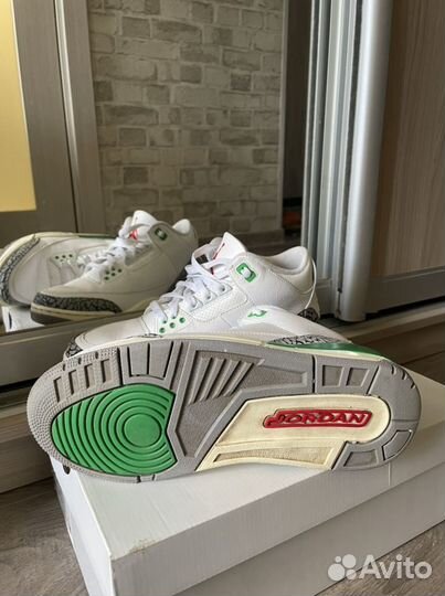 Кроссовки air jordan retro 3 Lucky green us9